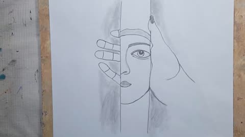 Mirror drawing | mirror in hand #mirror #drawing #sketch #hand #reflection