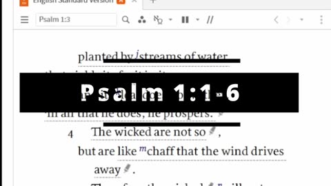 Bible Reading Psalm 1:1-6: The Way Of The Righteous