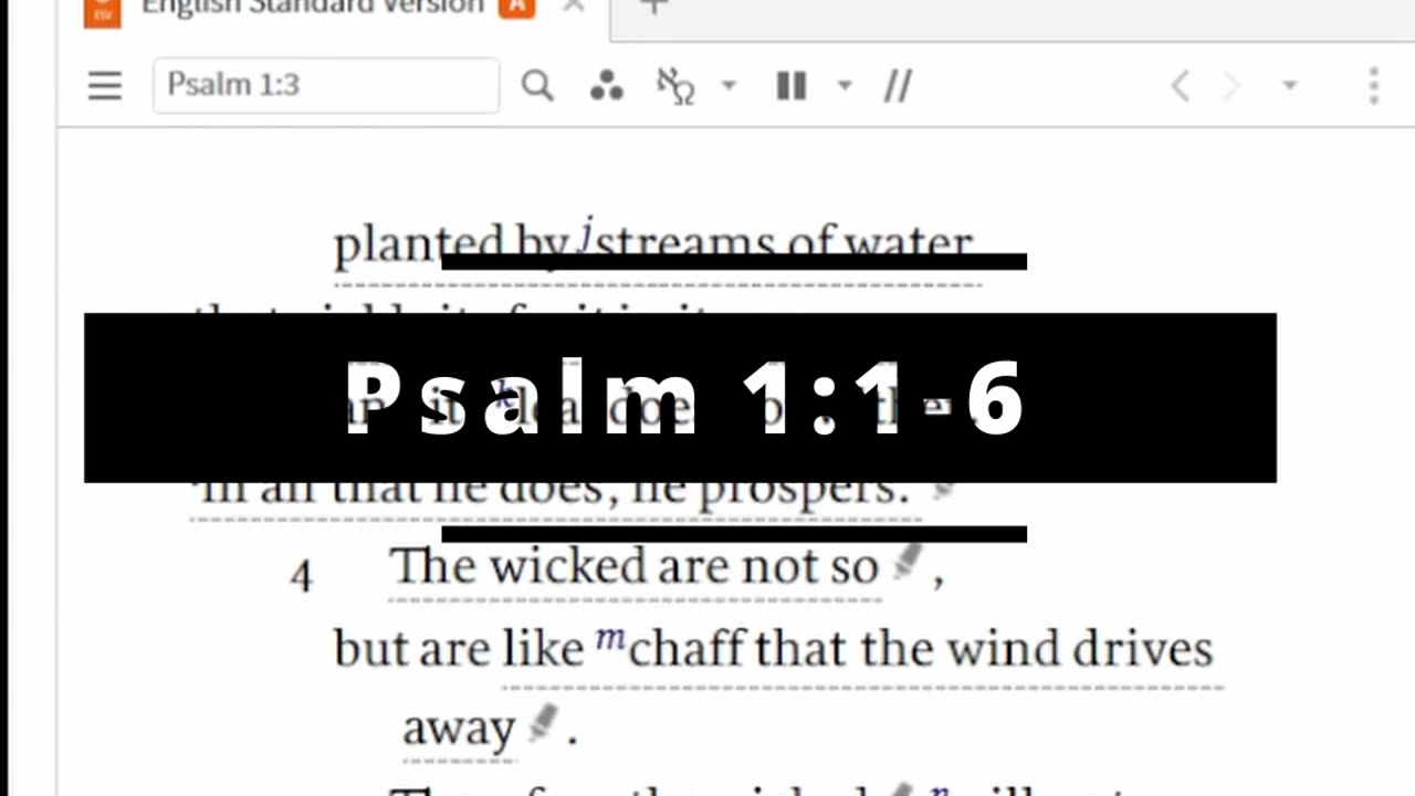 Bible Reading Psalm 1:1-6: The Way Of The Righteous