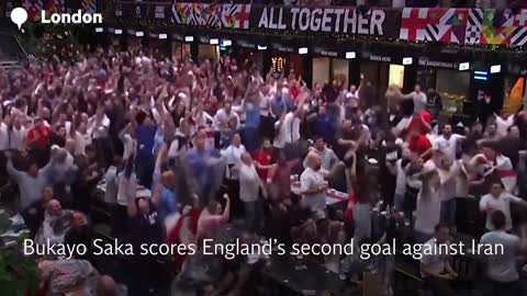 Fans react to England's World Cup first half goals against Iran