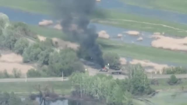 Near Bayrak in the Kharkiv region, as a result of some Ukraine artillery on Russian
