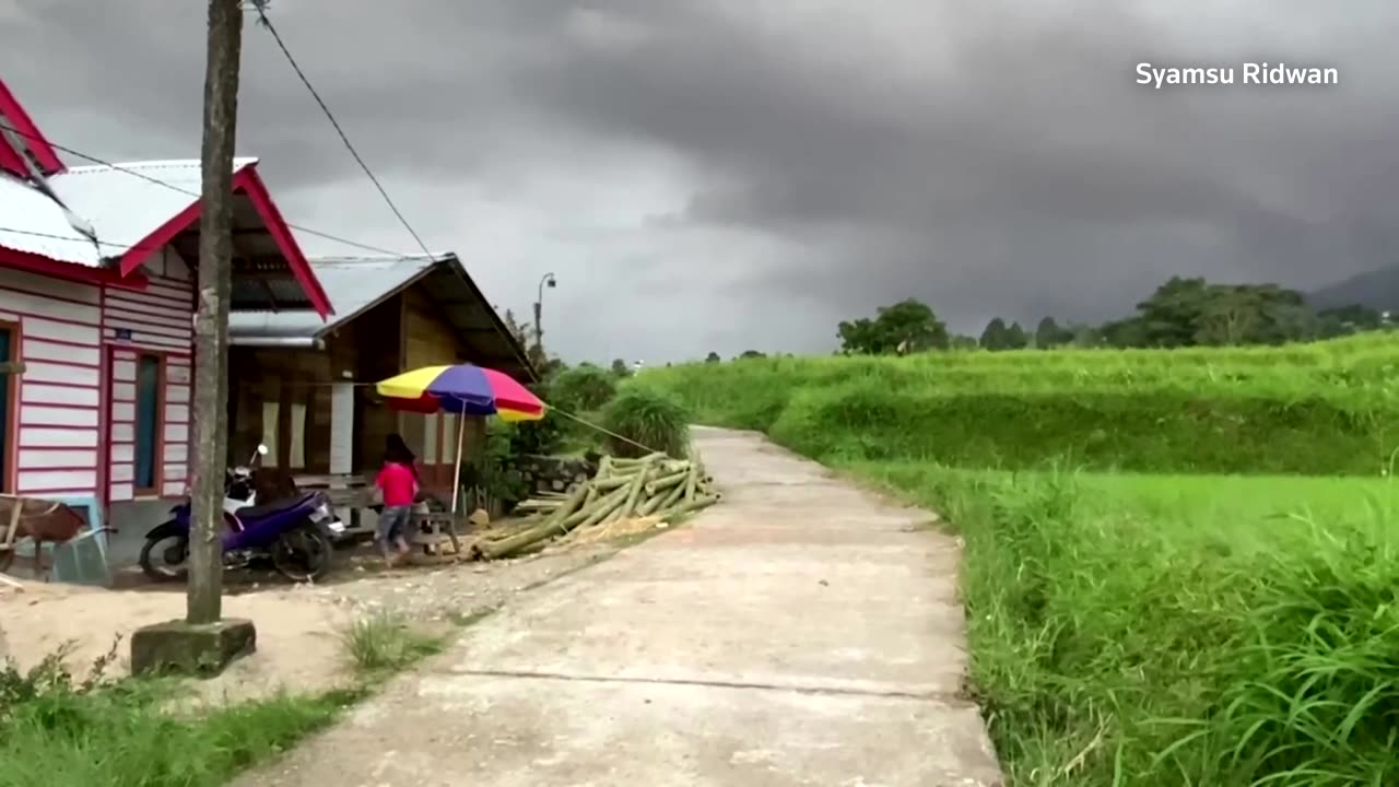 Indonesia's Marapi volcano spews ash after eruption