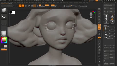 Sculpt a cute girl with Zbrush, the process is meticulous and suitable for learning 6