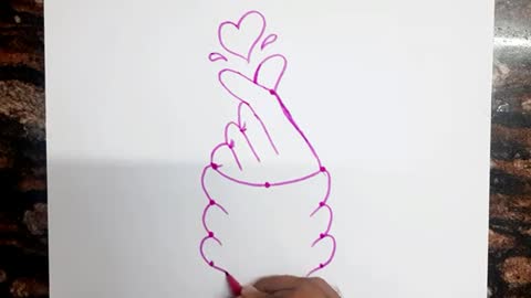 BTS Heart hand drawing // Tumblr Korean Heart Drawing // BTS