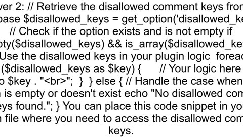 How to get Disallowed Comment Keys programmatically from WordPress admin gt Settings gt Discussion