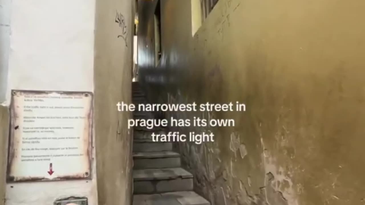 To walk along the narrowest street in Prague, you need to use a traffic light!