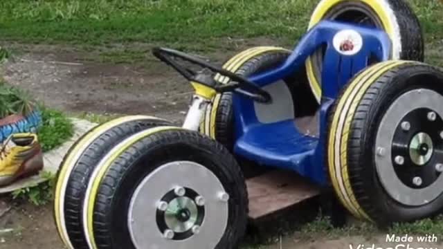 creative way to use old tyres into garden decoration