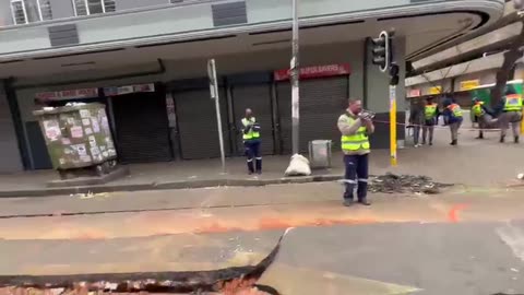 City of Johannesburg official demonstrates drone technologies following a CBD gas exposion