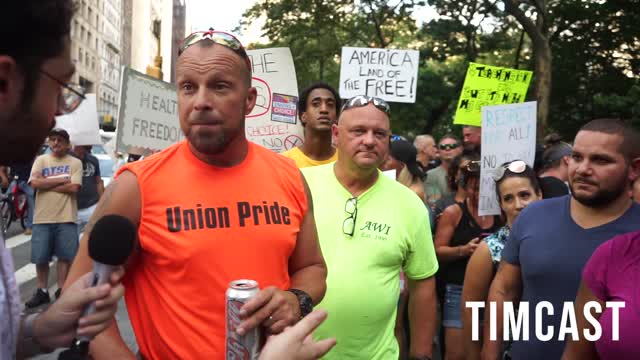 NYC Union Members Protest Vaccine Mandates at City Hall