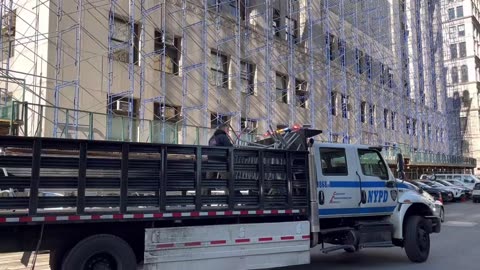 Steel baricades in New York installed for the coming Trump trial