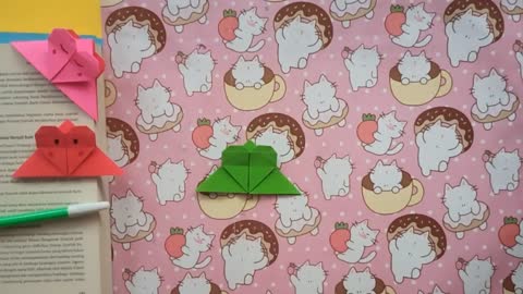 origami heart bookmark - how to make a origami paper ctafts