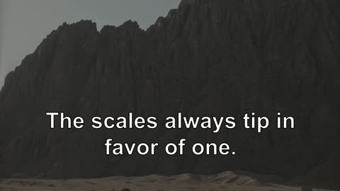 The scales always tip in favor of one.