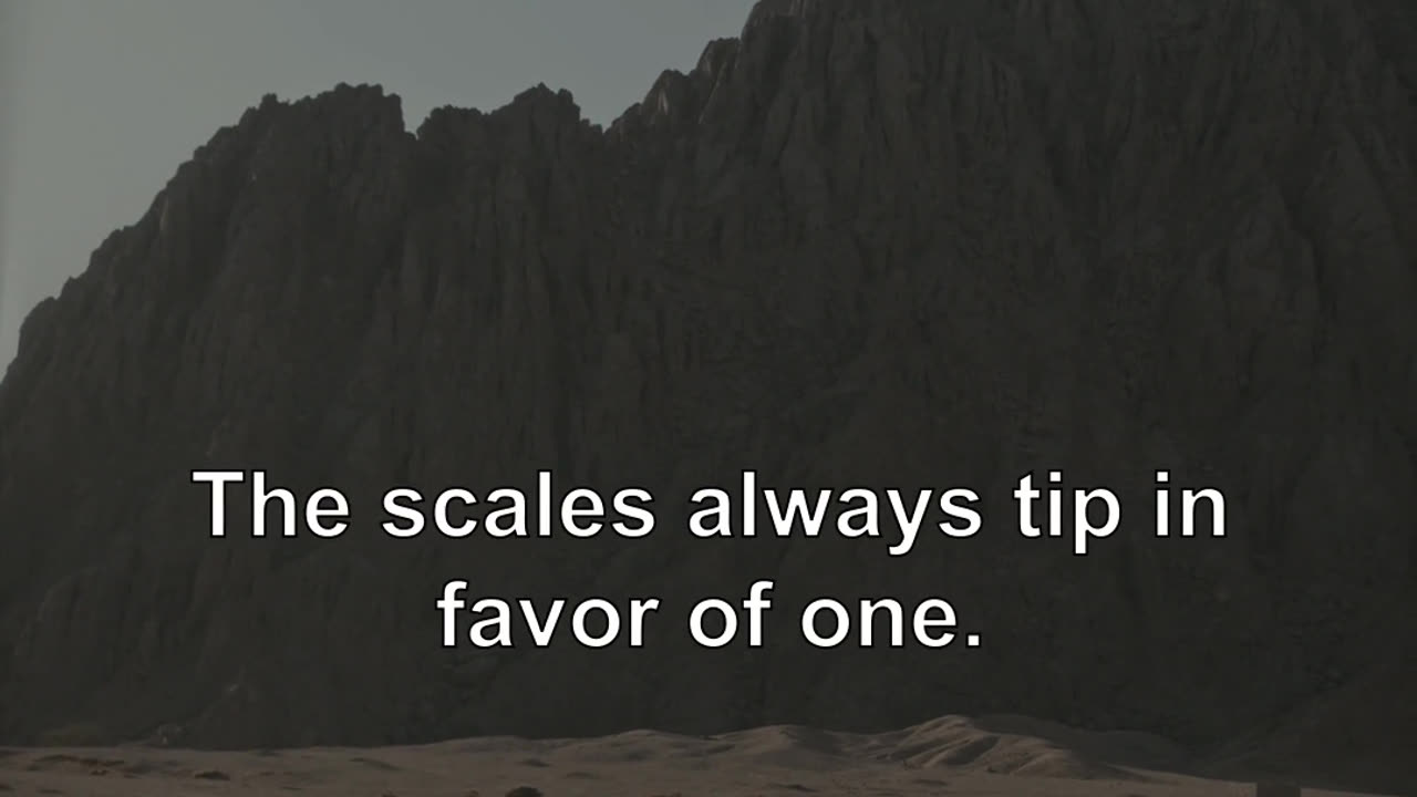 The scales always tip in favor of one.