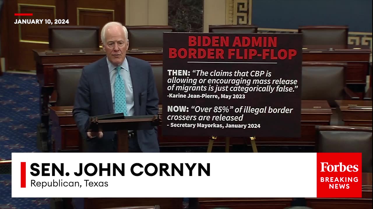 'Misleading, Downplaying, And Outright Lying'- John Cornyn Slams Biden Admin's Hypocrisy On Border