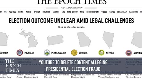 YouTube to Delete Content Alleging Election