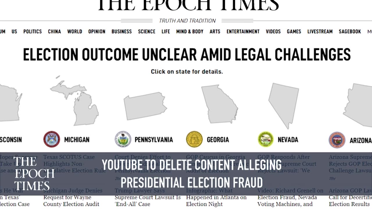 YouTube to Delete Content Alleging Election
