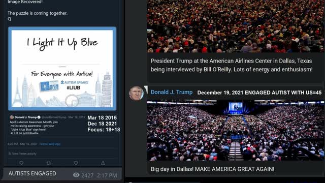 TRUMP CONFIRMS @QPATRIOT17 AUTISTS ENGAGED? LIGHT IT UP BLUE