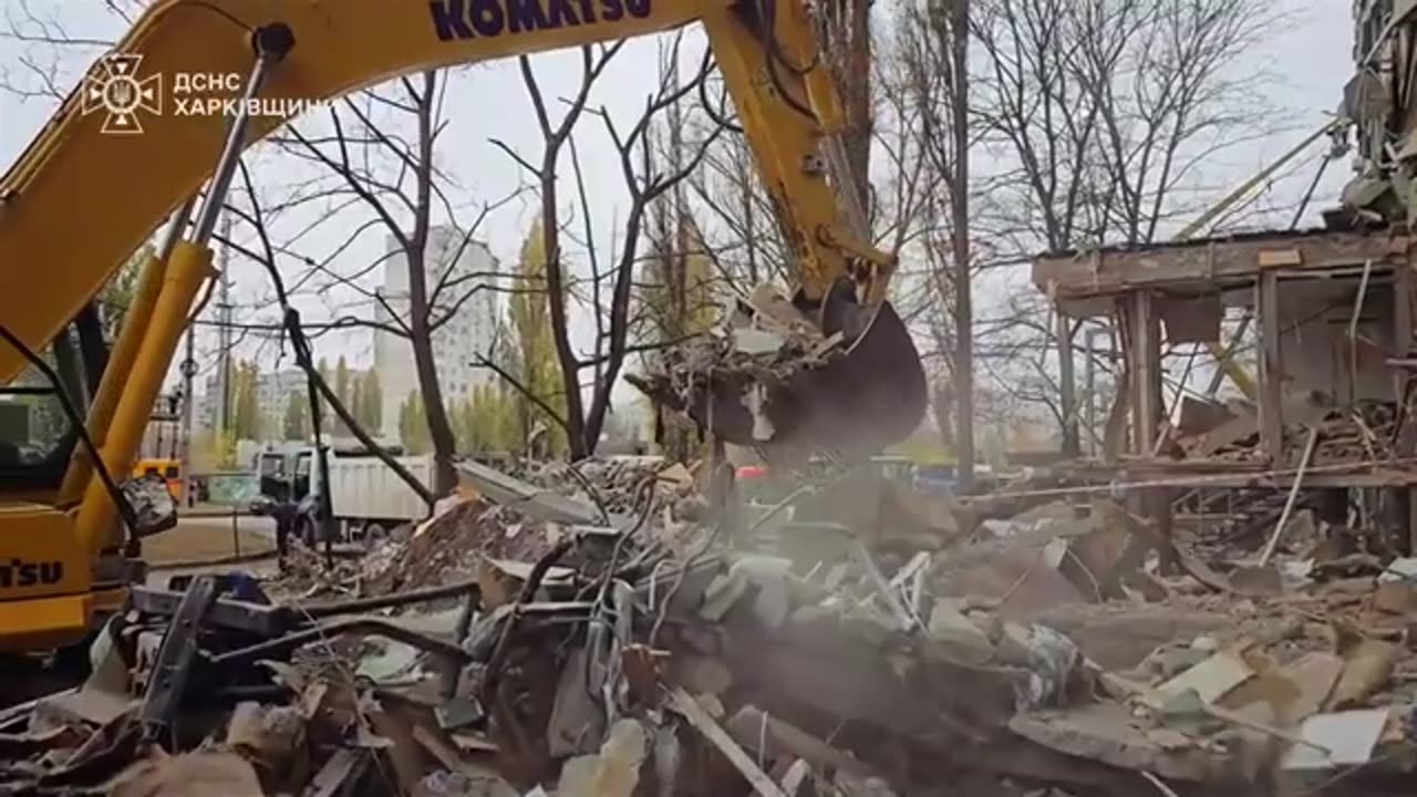 In Kharkiv, emergency rescue operations and demolition of rubble have been