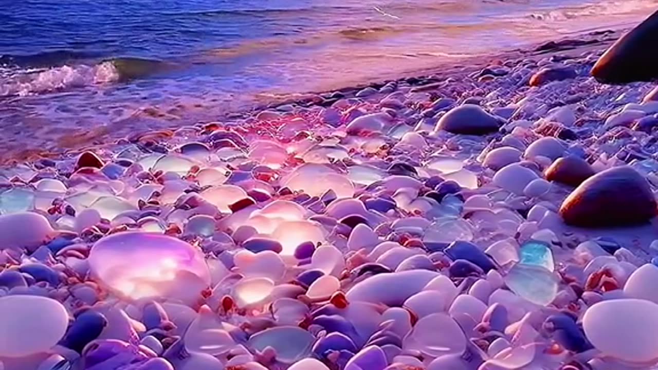 Transparant stones on the beach