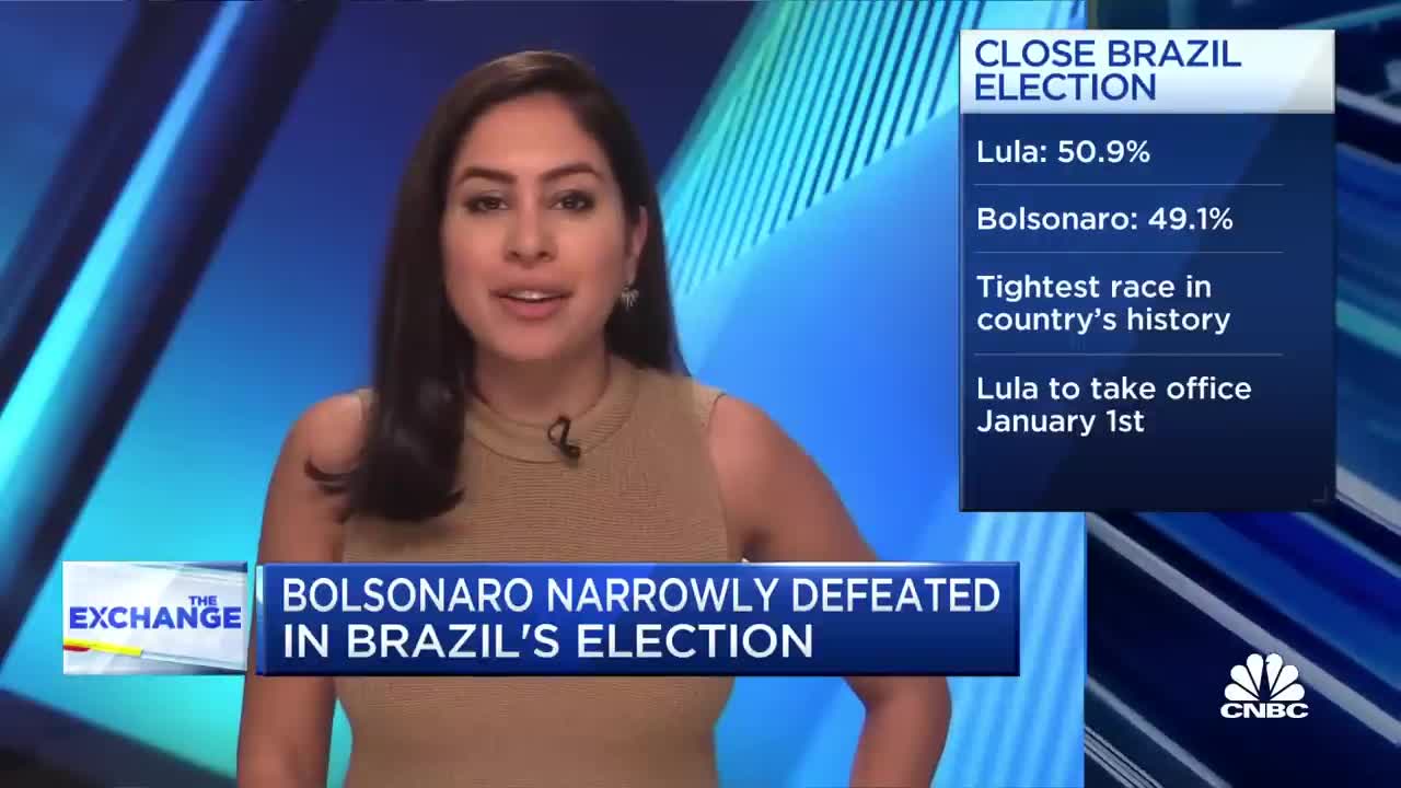 Lula narrowly defeats Bolsonaro in Brazilian presidential election