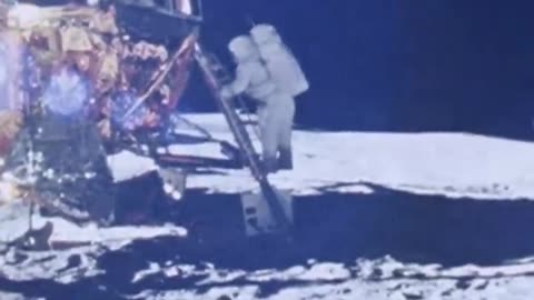 U.s Flag on Moon