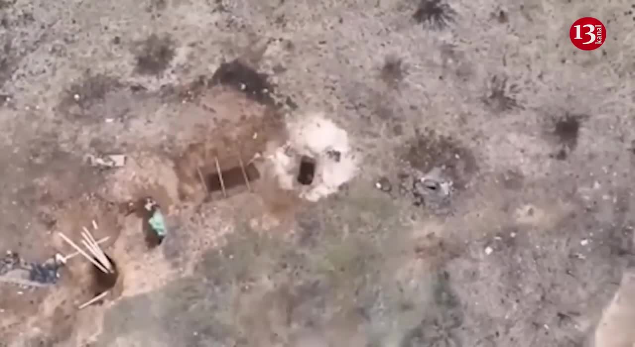 The drone didn't make the Russian hiding in the hole wait too long – he “joined” his comrades