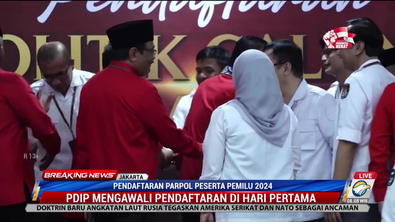 PDI P Menjadi partai pertama yang mendaftar ke KPU sbg peserta Pemilu 2024