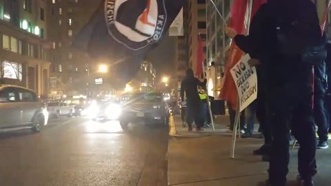 Feb 24 2018 DC night for freedom 3.6 Antifa blocked the parking garage for the event