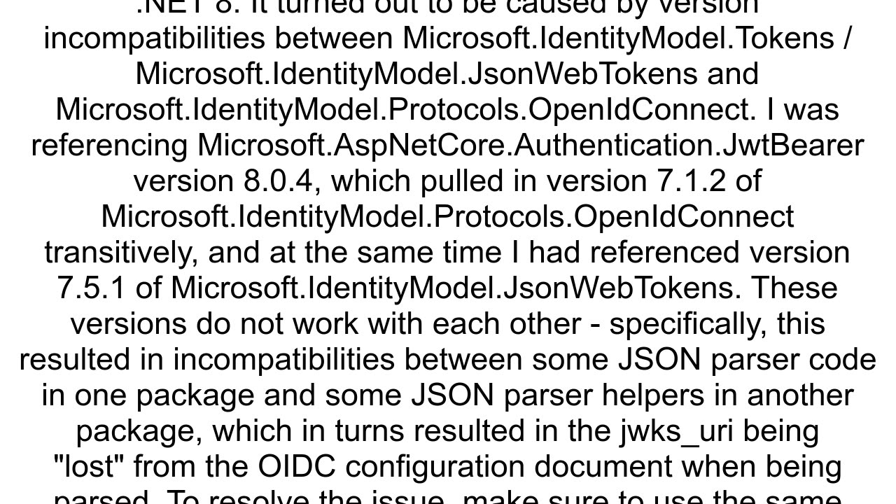 IDX10500 Signature validation failed No security keys were provided to validate the signature