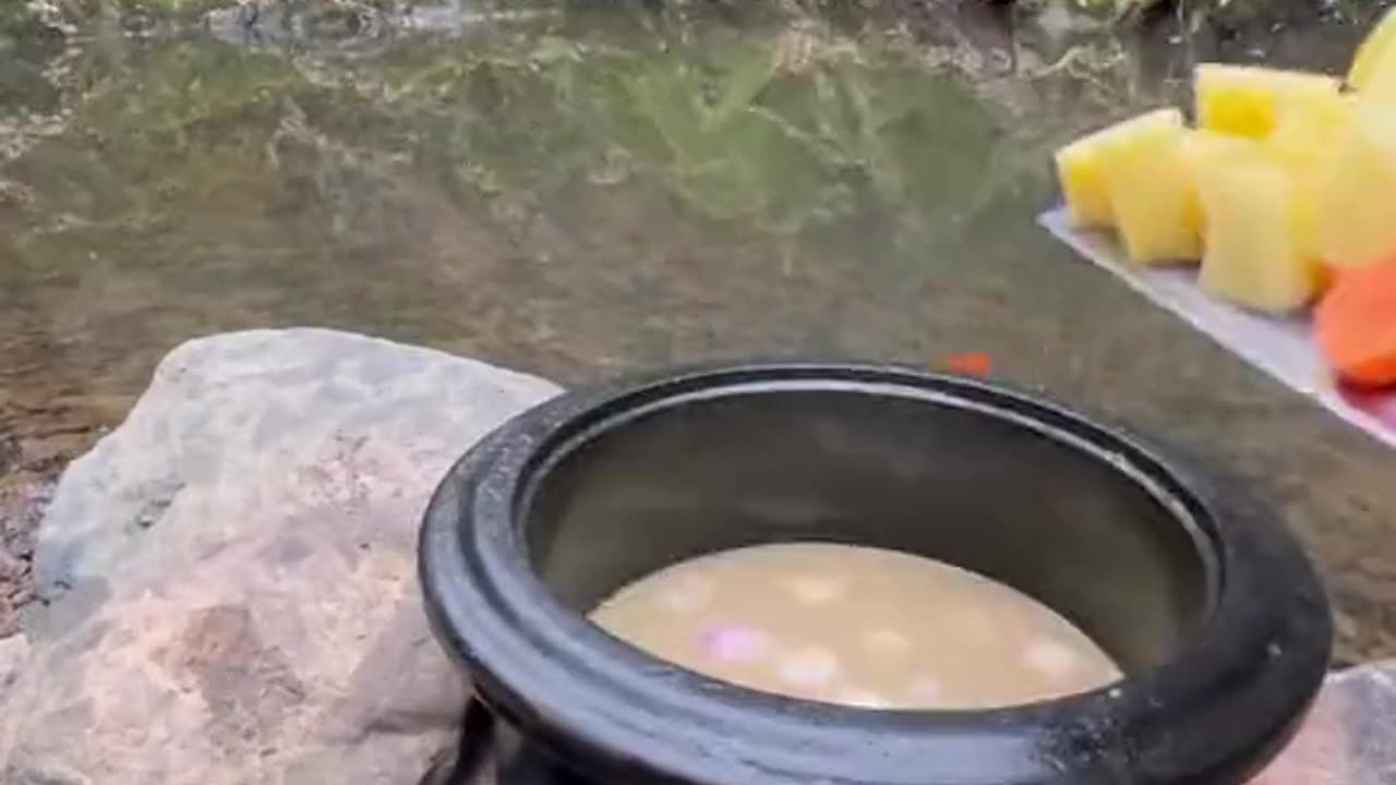 Healing spring Beef cat in a stone pot