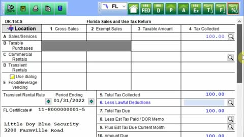 SAXTAX Florida Sales and Use Tax Return