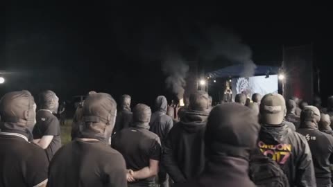 Some Ukrainian Nazis cosplaying the KKK and Roman legionnaires in a cringe bomb of a production