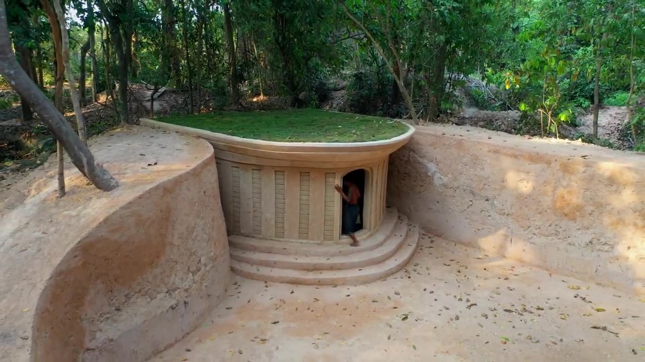 14Days Building Hobbit Villa House With Decoration Underground Room