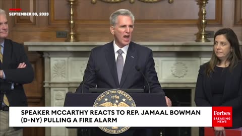 Speaker McCarthy Reacts To Jamaal Bowman Pulling Fire Alarm- 'This Should Not Go Without Punishment'