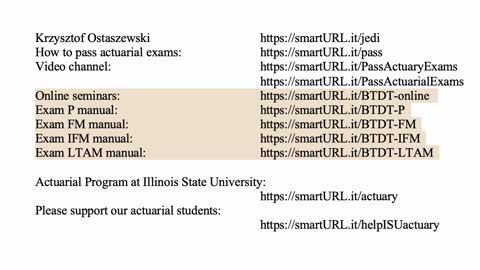 Exam FM exercise for March 22, 2022