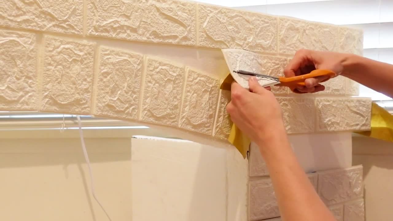 We use artificial tiles to make the fireplace look more realistic