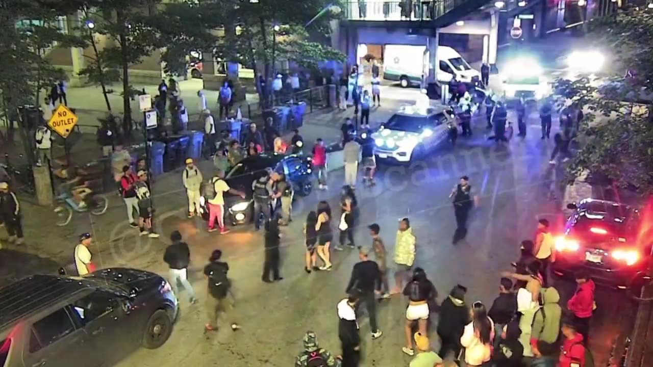 large brawl at Standard Club migrant shelter in Chicago left a cop injured and a migrant stabbed.