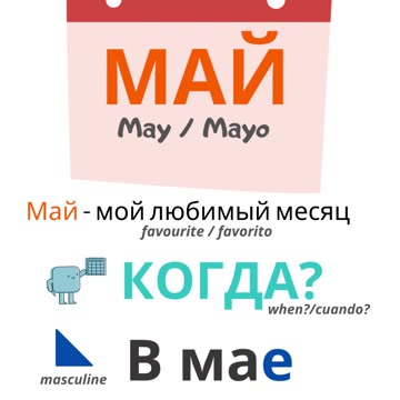 Russian for beginners. Months. May. Месяцы. Май