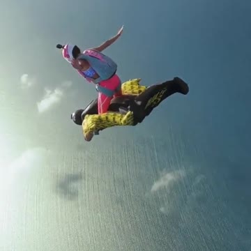 An exciting parachute jump