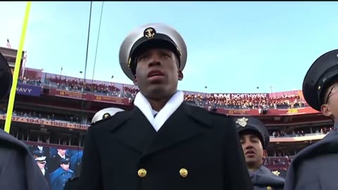 Full National Anthem from the Army-Navy game with President Trump in attendance.