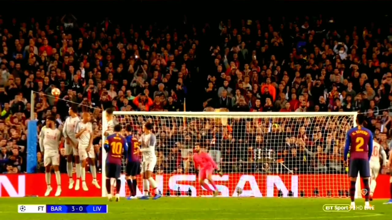 Messi Phenomenal free kick against Liverpool