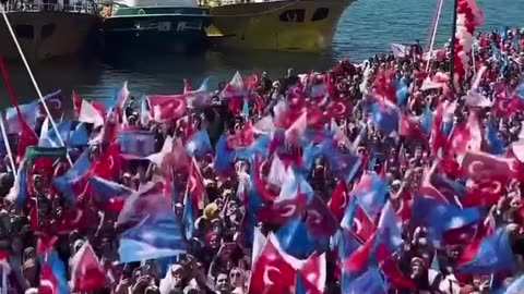 Turkey People Celebrating Victory of Erdogan.