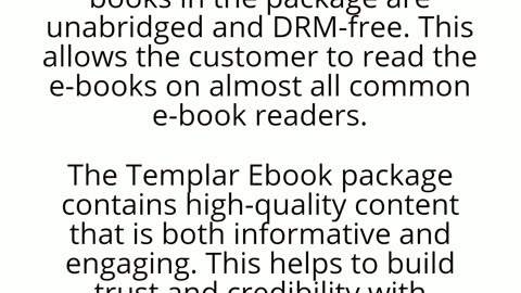 Templar Pack: E-book Purchases and Downloadable