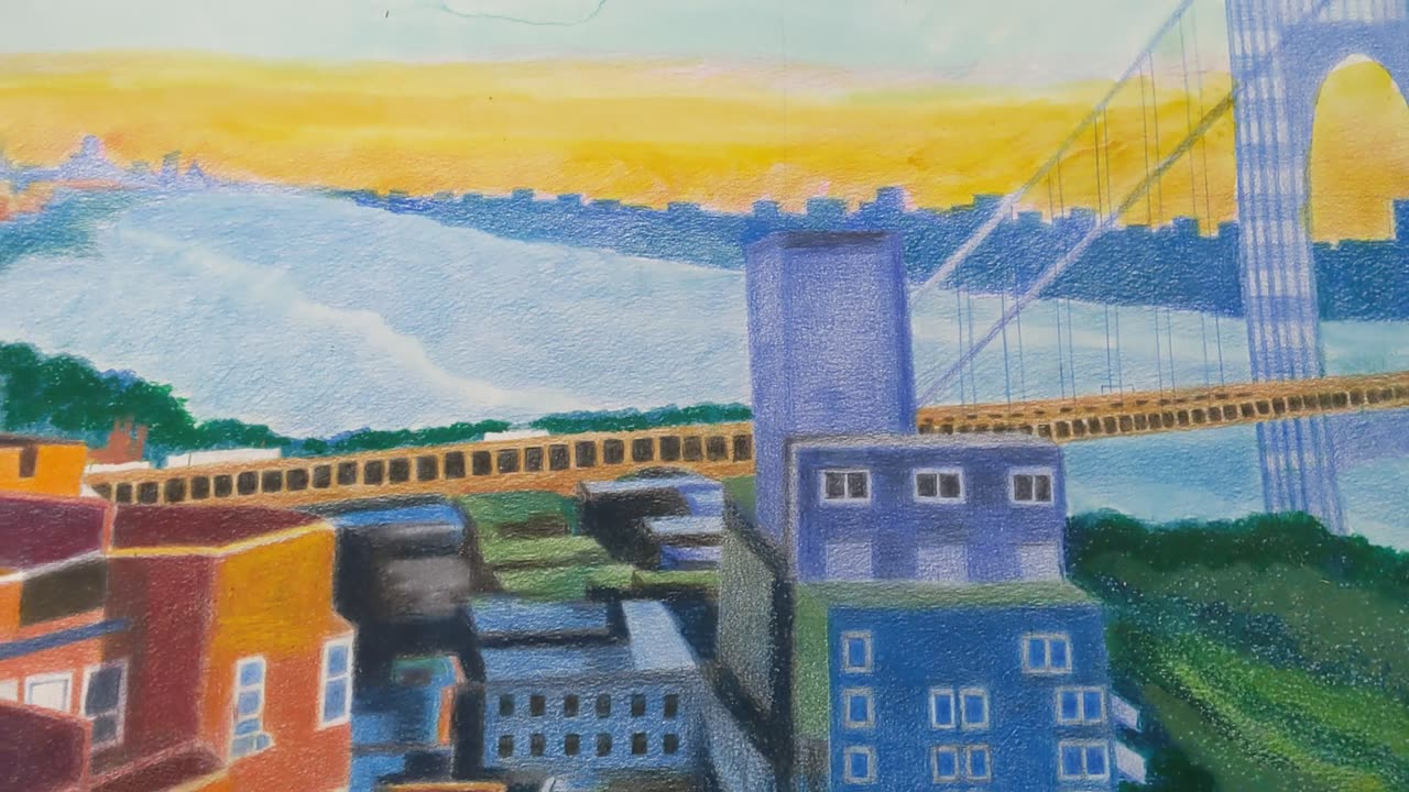 MY ART IN PROGRESS OF THE GW BRIDGE/LANDSCAPE IN NYC