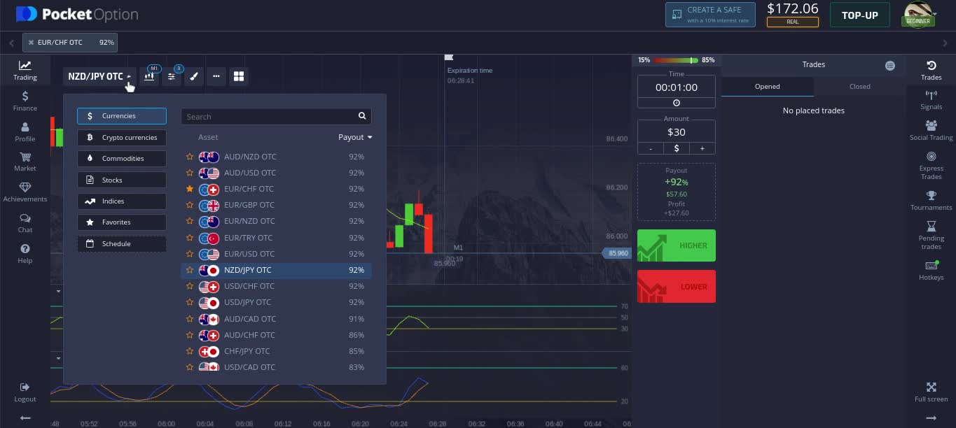 Pocket Option Broker Live FIAT Trading