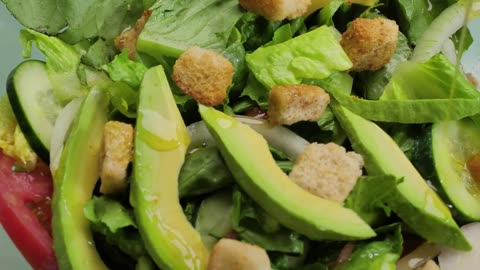 Detailed view of a healthy salad