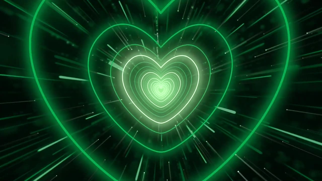 770. Color Changing Heart Tunnel💚🤎❤️Bg Animation Heart Background Neon