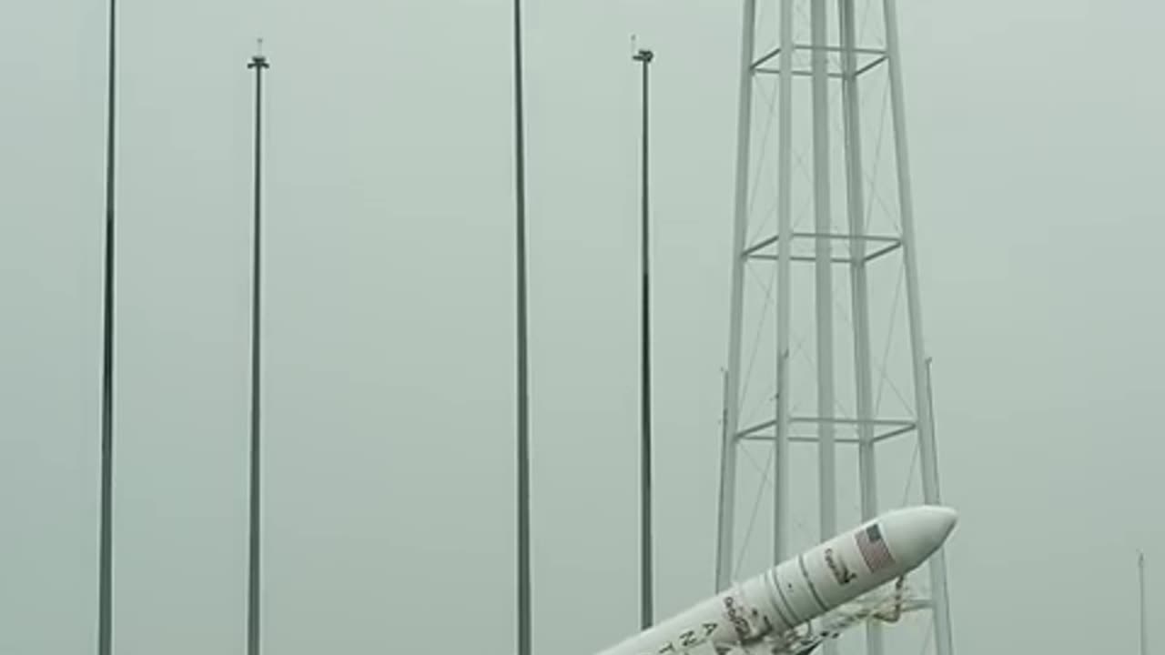 Antares Rocket Raised launch on pad