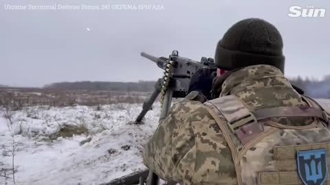 Ukrainian Territorial Defence troops train to shoot Russian drones out of the sky