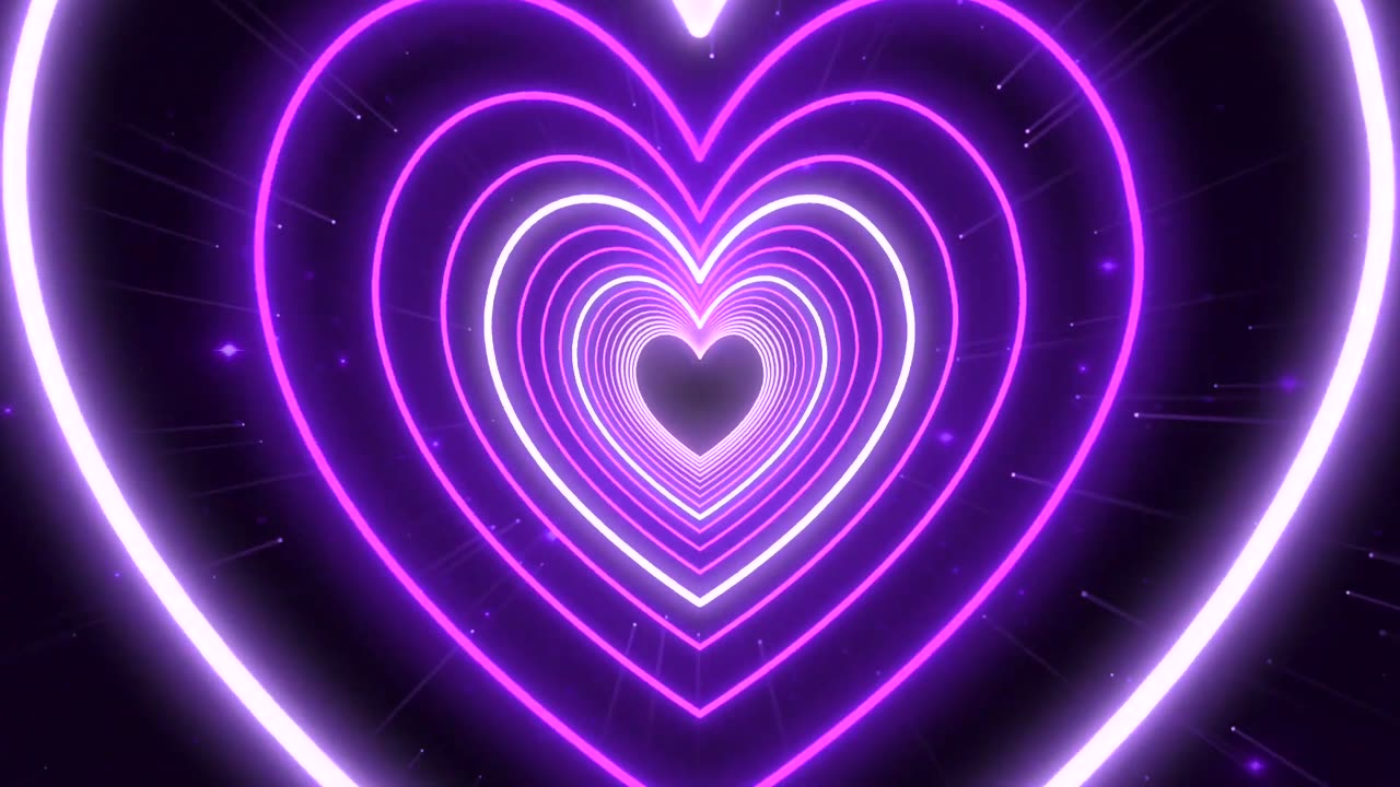 569. Heart Tunnel💜Purple Heart Heart Wallpaper Video